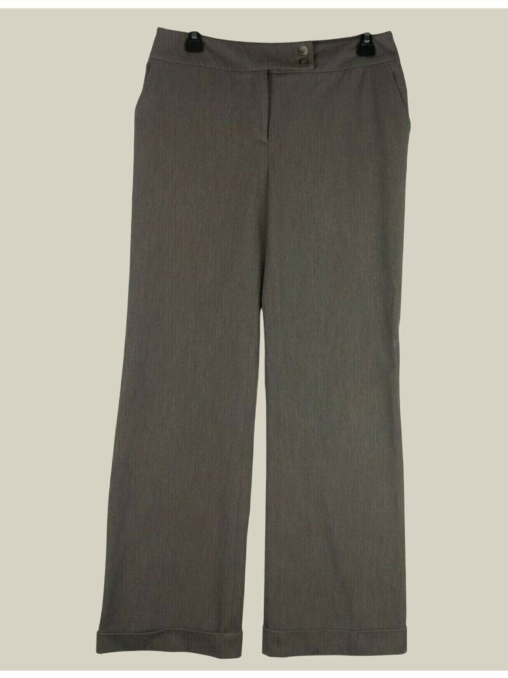 Thalian Wide Leg Cuffed Dress Pants Womens M Brown Career Professional Work